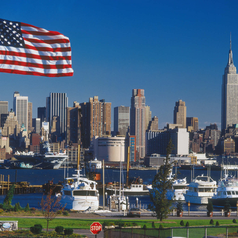 Blick über den Hudson nach Manhattan, New York City, New York, USA 1000 Puzzle 3D Modell