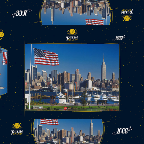 Blick über den Hudson nach Manhattan, New York City, New York, USA 1000 Puzzle Schachtel 3D Modell