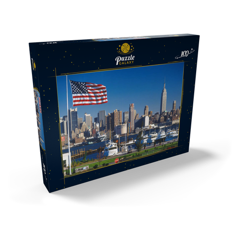 Blick über den Hudson nach Manhattan, New York City, New York, USA 100 Puzzle Schachtel Ansicht2