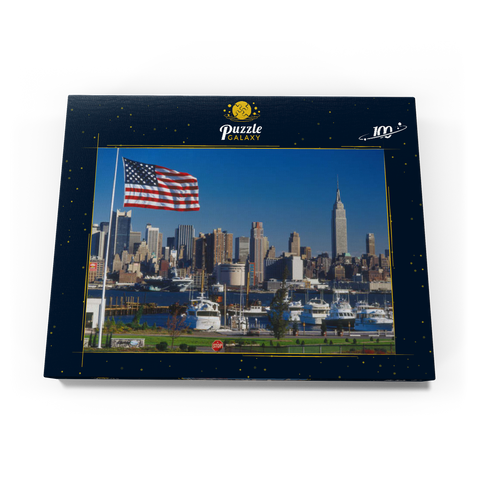 Blick über den Hudson nach Manhattan, New York City, New York, USA 100 Puzzle Schachtel Ansicht3