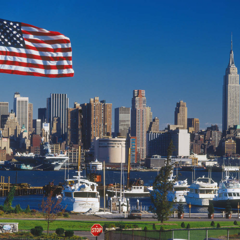 Blick über den Hudson nach Manhattan, New York City, New York, USA 100 Puzzle 3D Modell