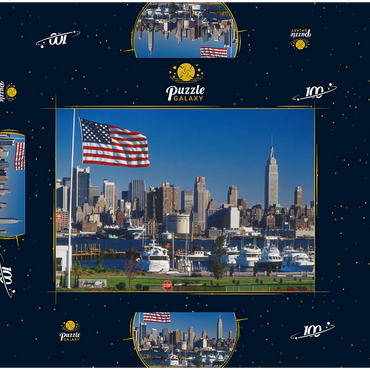 Blick über den Hudson nach Manhattan, New York City, New York, USA 100 Puzzle Schachtel 3D Modell