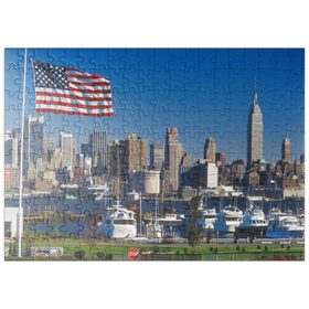 Darstellung des Puzzle Motivs Blick über den Hudson nach Manhattan, New York City, New York, USA - Puzzleteile: 200