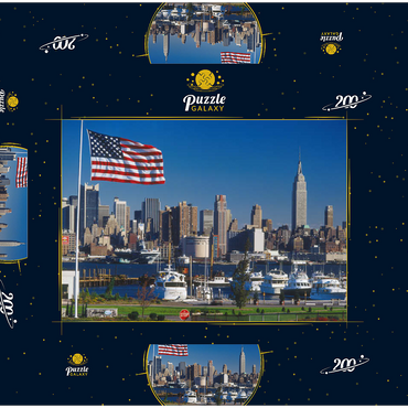 Blick über den Hudson nach Manhattan, New York City, New York, USA 200 Puzzle Schachtel 3D Modell