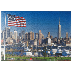 Darstellung des Puzzle-Motivs Blick über den Hudson nach Manhattan, New York City, New York, USA – Puzzleteile: 500