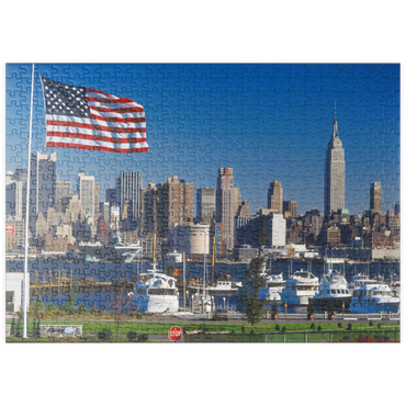 puzzleplate Blick über den Hudson nach Manhattan, New York City, New York, USA 500 Puzzle