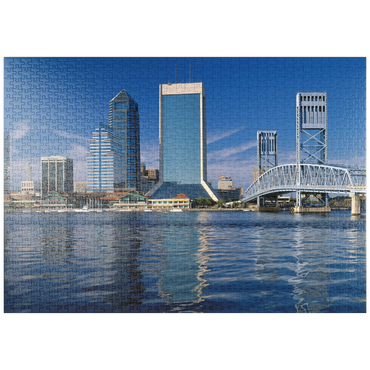 puzzleplate St. John's River und Skyline von Jacksonville, Florida, USA 1000 Puzzle