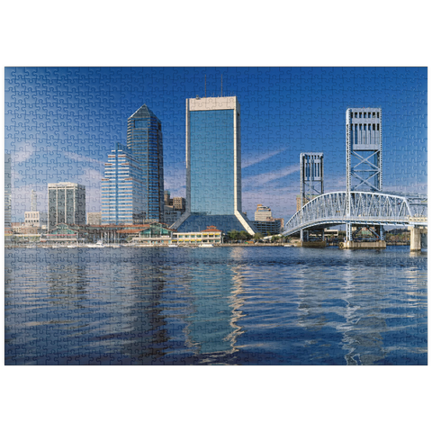 puzzleplate St. John's River und Skyline von Jacksonville, Florida, USA 1000 Puzzle