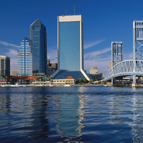 St. John's River und Skyline von Jacksonville, Florida, USA 1000 Puzzle 3D Modell