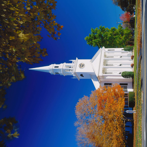 Kirche mit Ahornbaum in Litchfield, Connecticut, USA 1000 Puzzle 3D Modell