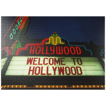 puzzleplate Neonreklame in Hollywood, Los Angeles, Kalifornien, USA 1000 Puzzle