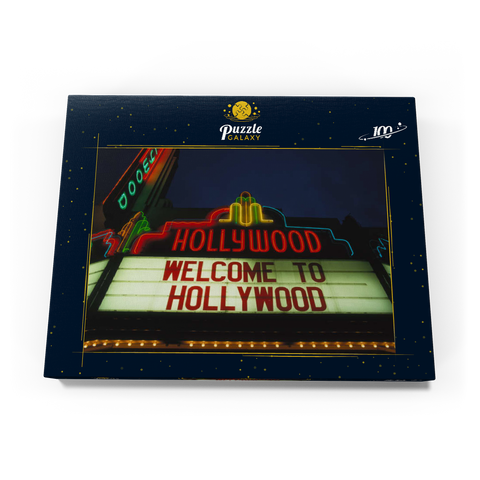 Neonreklame in Hollywood, Los Angeles, Kalifornien, USA 100 Puzzle Schachtel Ansicht3