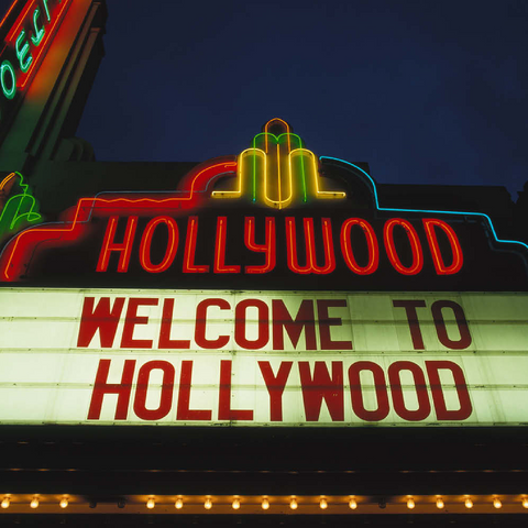 Neonreklame in Hollywood, Los Angeles, Kalifornien, USA 500 Puzzle 3D Modell