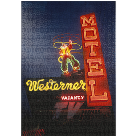 Darstellung des Puzzle Motivs Neonreklame in Monterey, Kalifornien, USA - Puzzleteile: 1000