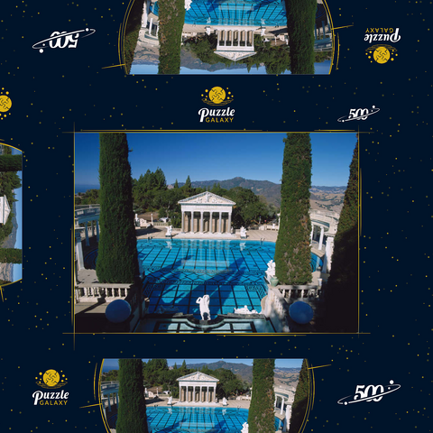 Neptune Pool vom Hearst Castle, Kalifornien, USA 500 Puzzle Schachtel 3D Modell