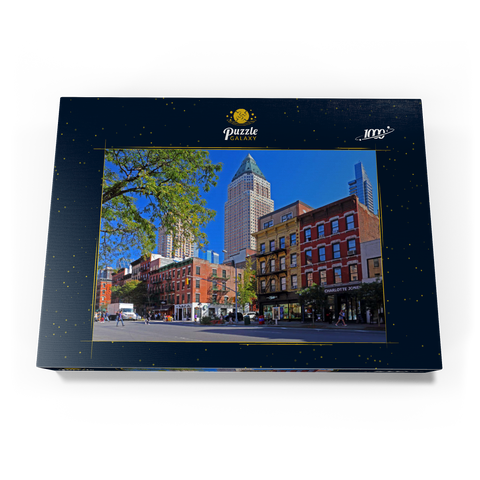 Ninth Avenue mit typischen Häusern mit Feuerleitern in Midtown Manhattan, New York City, New York, USA 1000 Puzzle Schachtel Ansicht3