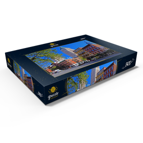 Darstellung des Puzzle Motivs Ninth Avenue mit typischen Häusern mit Feuerleitern in Midtown Manhattan, New York, USA - Puzzleteile: 500