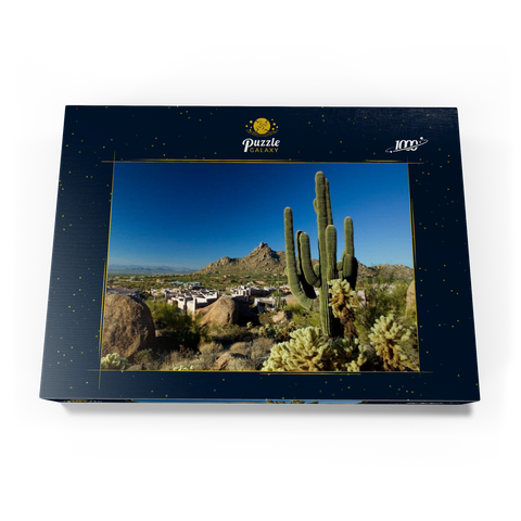 Four Seasons Hotelanlage mit Pinnacle Peak, Scottsdale, Arizona, USA 1000 Puzzle Schachtel Ansicht3