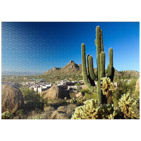 puzzleplate Four Seasons Hotelanlage mit Pinnacle Peak, Scottsdale, Arizona, USA 1000 Puzzle