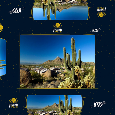 Four Seasons Hotelanlage mit Pinnacle Peak, Scottsdale, Arizona, USA 1000 Puzzle Schachtel 3D Modell