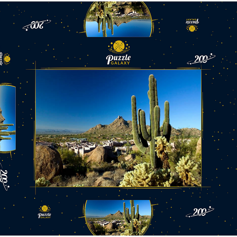Four Seasons Hotelanlage mit Pinnacle Peak, Scottsdale, Arizona, USA 200 Puzzle Schachtel 3D Modell