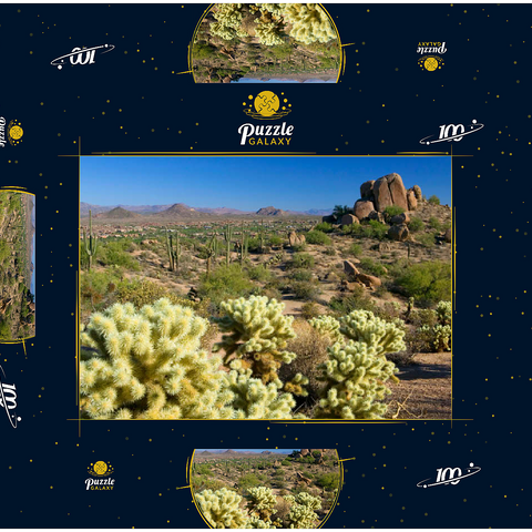 Blick vom Pinnacle Peak, Scottsdale, Arizona, USA 100 Puzzle Schachtel 3D Modell