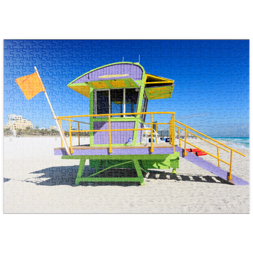 puzzleplate Rettungsschwimmer Station in South Beach in Miami Beach, Florida, USA 500 Puzzle