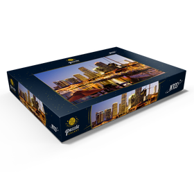 Alternative Darstellung des Puzzle-Motivs Yachthafen am Bayside Marketplace in Downtown Miami am Abend, Florida, USA – Puzzleteile: 1000