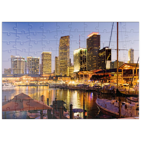puzzleplate Yachthafen am Bayside Marketplace in Downtown Miami, Florida, USA 100 Puzzle