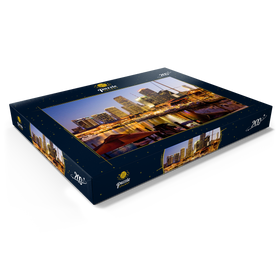 Alternative Darstellung des Puzzle-Motivs Yachthafen am Bayside Marketplace in Downtown Miami am Abend, Florida, USA – Puzzleteile: 200