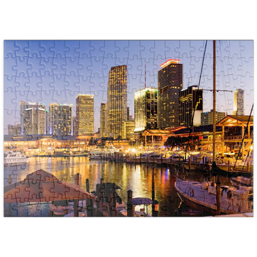 puzzleplate Yachthafen am Bayside Marketplace in Downtown Miami, Florida, USA 200 Puzzle
