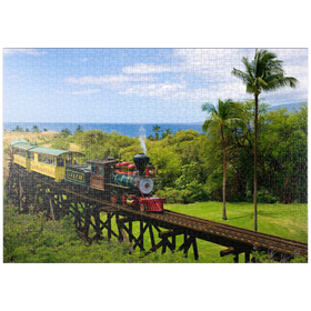 Darstellung des Puzzle-Motivs Sugar Cane Train bei Ka'anapali, Insel Maui, Hawaii, USA – Puzzleteile: 1000