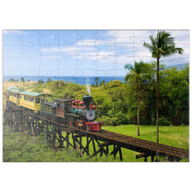 Darstellung des Puzzle Motivs Sugar Cane Train bei Ka'anapali, Insel Maui, Hawaii, USA - Puzzleteile: 100