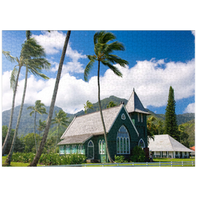 Darstellung des Puzzle-Motivs Waioli Huiia Kirche, Hawaii, USA – Puzzleteile: 1000