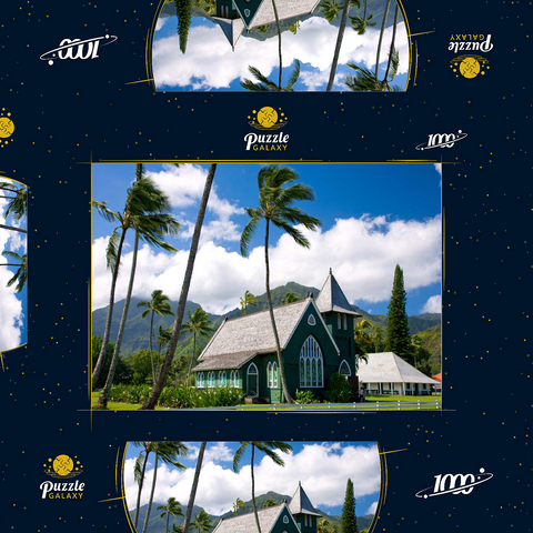 Waioli Huiia Kirche, Hanalei, Insel Kauai, Hawaii, USA 1000 Puzzle Schachtel 3D Modell