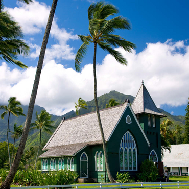 Waioli Huiia Kirche, Hanalei, Insel Kauai, Hawaii, USA 100 Puzzle 3D Modell