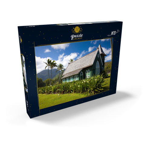 Waioli Huiia Kirche, Hanalei, Insel Kauai, Hawaii, USA 100 Puzzle Schachtel Ansicht2