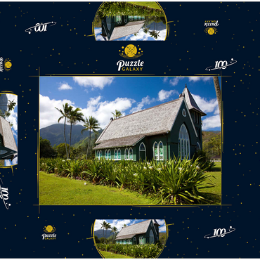 Waioli Huiia Kirche, Hanalei, Insel Kauai, Hawaii, USA 100 Puzzle Schachtel 3D Modell