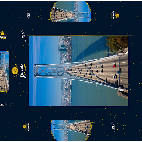 Bay Bridge mit Skyline, San Francisco, Kalifornien, USA 100 Puzzle Schachtel 3D Modell