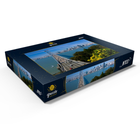 Alternative Darstellung des Puzzle-Motivs San Francisco - Oakland Bay Bridge mit Skyline, Kalifornien, USA – Puzzleteile: 1000