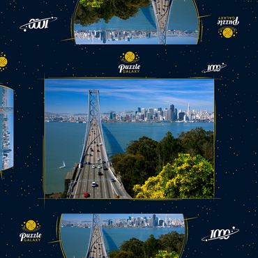Bay Bridge mit Skyline, San Francisco, Kalifornien, USA 1000 Puzzle Schachtel 3D Modell