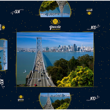 Bay Bridge mit Skyline, San Francisco, Kalifornien, USA 100 Puzzle Schachtel 3D Modell
