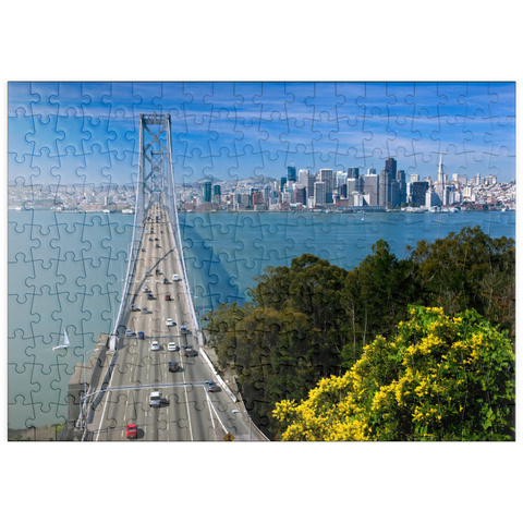 puzzleplate Bay Bridge mit Skyline, San Francisco, Kalifornien, USA 200 Puzzle