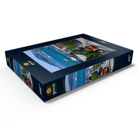Alternative Darstellung des Puzzle-Motivs Cable Car mit Fisherman's Wharf und Alcatraz Island, San Francisco, Kalifornien, USA – Puzzleteile: 1000
