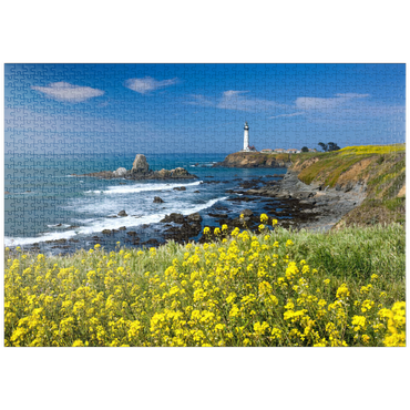 puzzleplate Leuchtturm am Pigeon Point südlich von San Francisco, Highway One, Kalifornien, USA 1000 Puzzle