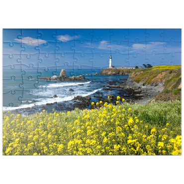 puzzleplate Leuchtturm am Pigeon Point südlich von San Francisco, Highway One, Kalifornien, USA 100 Puzzle