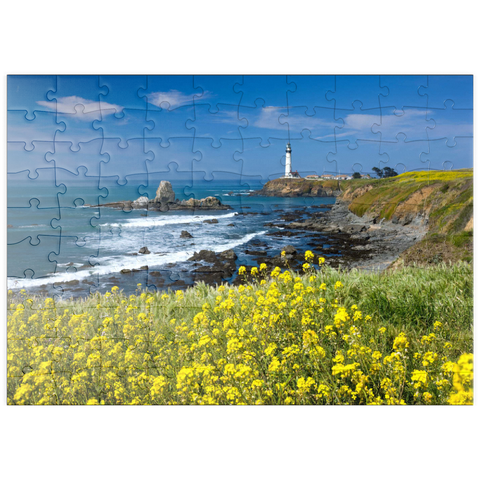 puzzleplate Leuchtturm am Pigeon Point südlich von San Francisco, Highway One, Kalifornien, USA 100 Puzzle