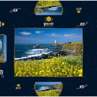 Leuchtturm am Pigeon Point südlich von San Francisco, Highway One, Kalifornien, USA 100 Puzzle Schachtel 3D Modell
