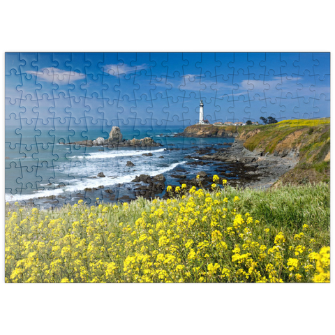 puzzleplate Leuchtturm am Pigeon Point südlich von San Francisco, Highway One, Kalifornien, USA 200 Puzzle