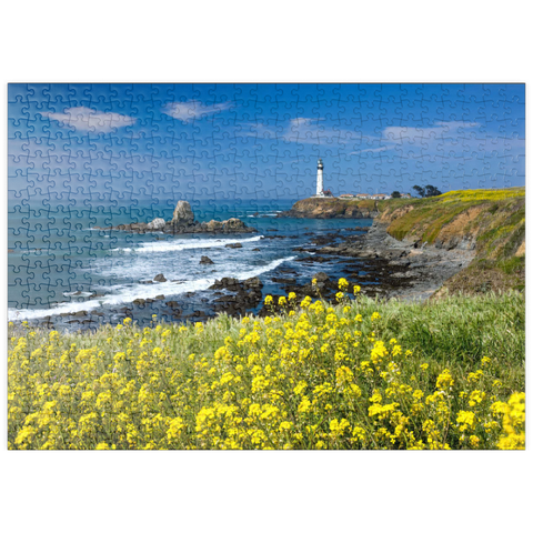 puzzleplate Leuchtturm am Pigeon Point südlich von San Francisco, Highway One, Kalifornien, USA 500 Puzzle